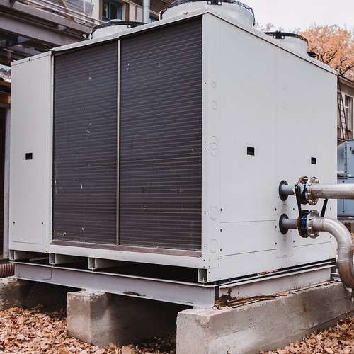 HVAC unit sitting outside a building