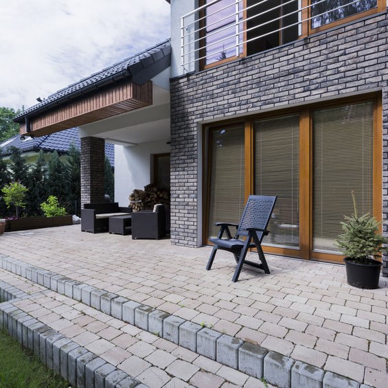 concrete brick deck