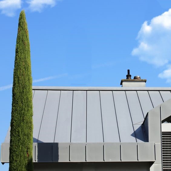 metal roof on a building