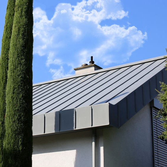 sloped metal roof