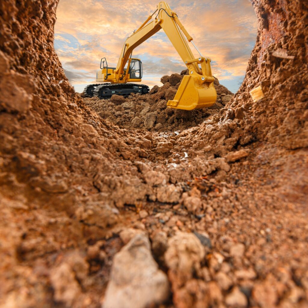 crawler excavation of construction job