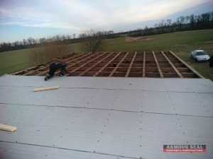 Metal Industrial Roofing Being Installed