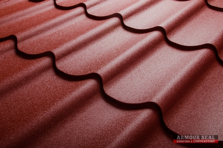 Rows of Red Metal Shingles