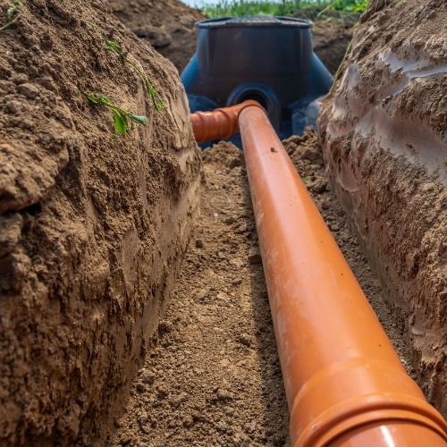 Plumbing excavation in process