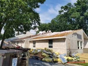 Roofing Torn Off for Roof Replacement